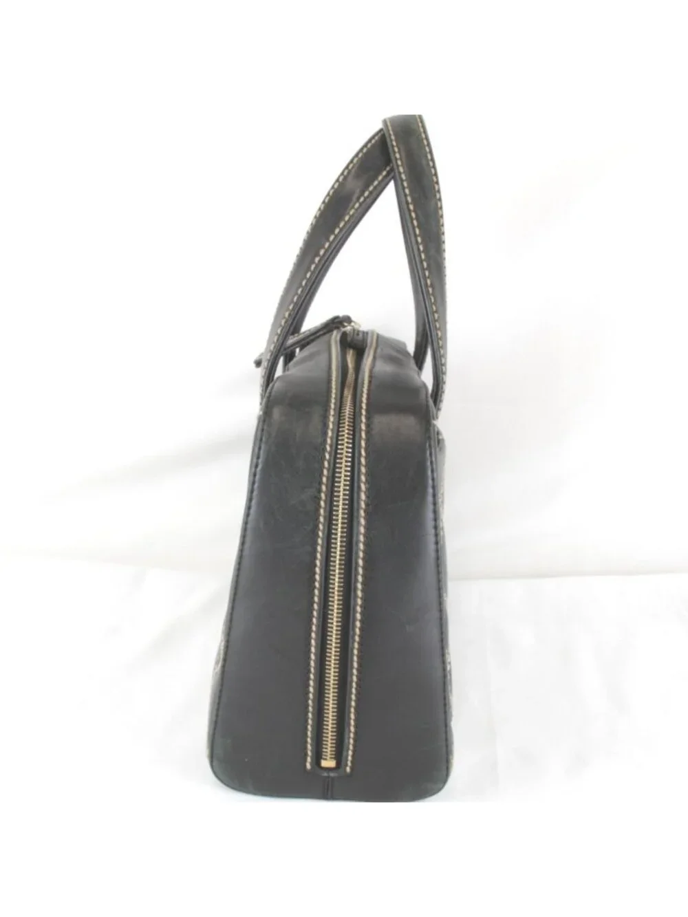 Chanel Wild Stitch Handle with Card Leather Black Handbag